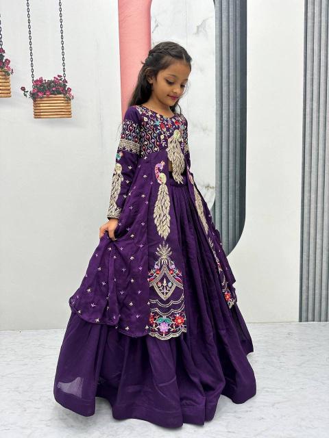 Launching Festival Special Crop Top Pc 528 Vichitra Purple Wholesale kids apparel distributor - wholesale export